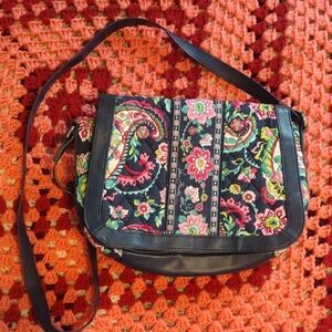 Vera Bradley Quilted Floral Paisley Shoulder Purse - Cross Body Mesenger Bag